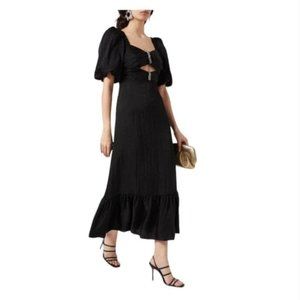 Sandro Black Puff Sleeve Dress Size 40 NWT